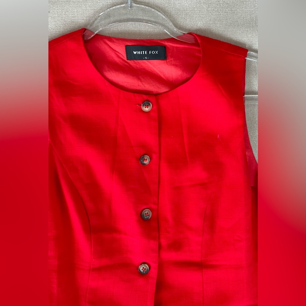 White fox boutique bright red vest